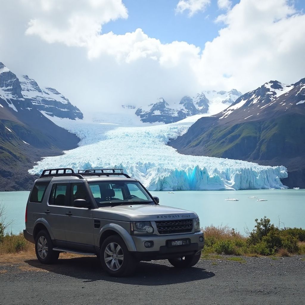 Vehículo en Glaciar Perito Moreno